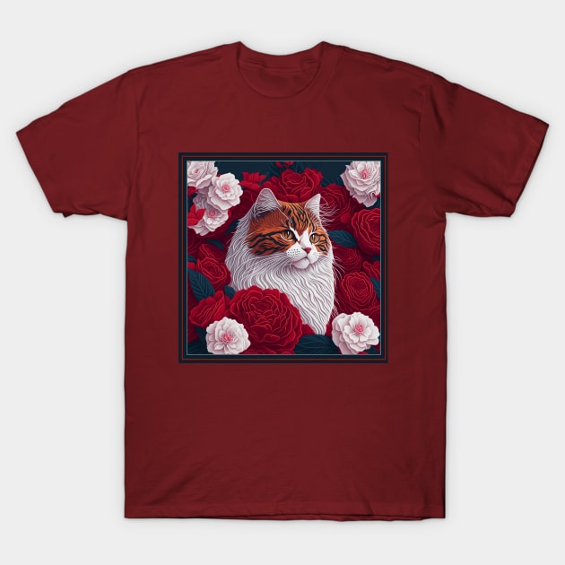 Ragamuffin cat. Style vector (red version ragamuffin cat) T-Shirt by xlhombat